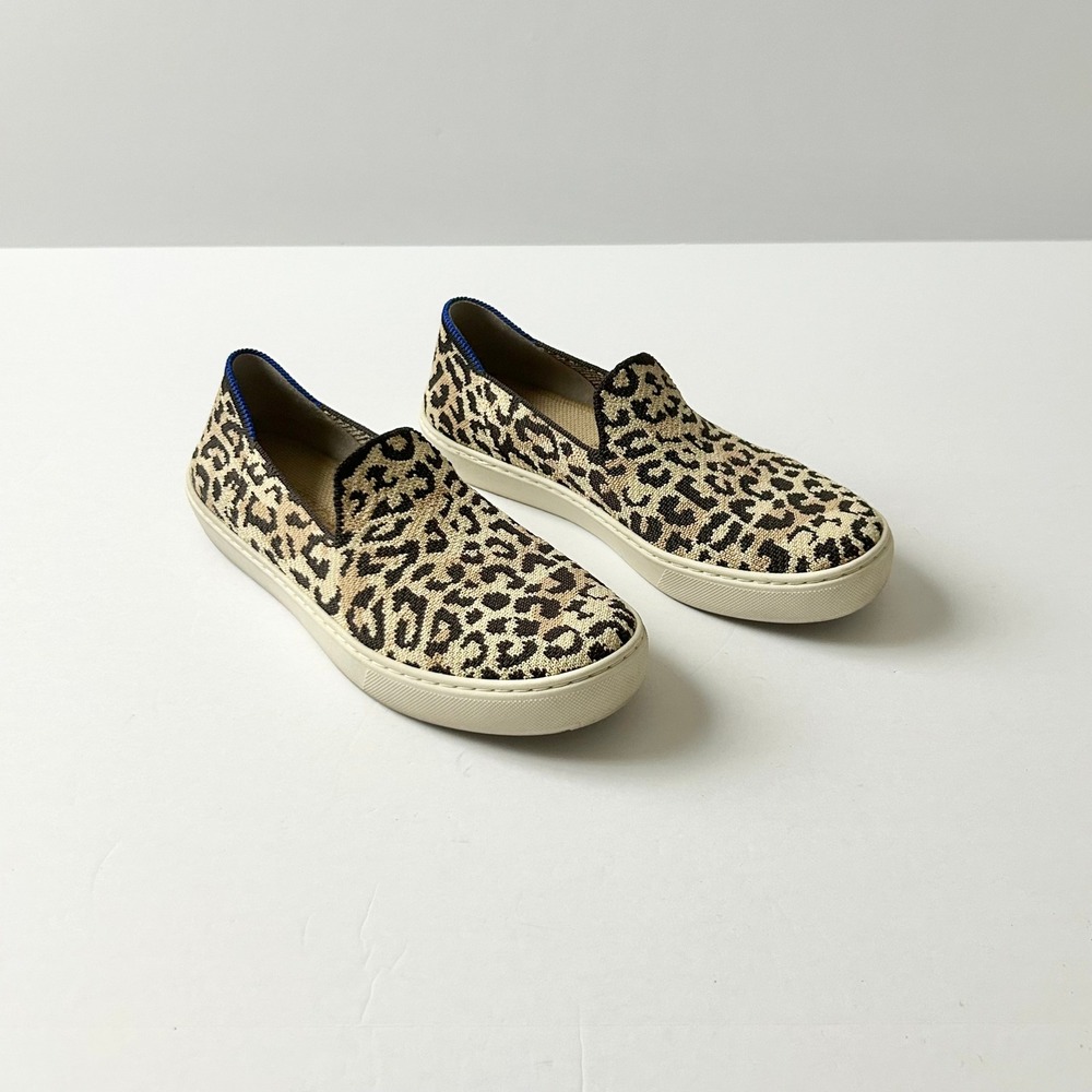 Rothy's The Sneaker Camo Cat Leopard Print Slip On Shoes Size 7